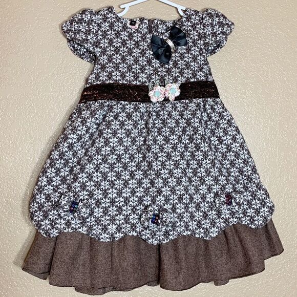 Girls beautiful brown dress size 6/6x - Picture 1 of 8